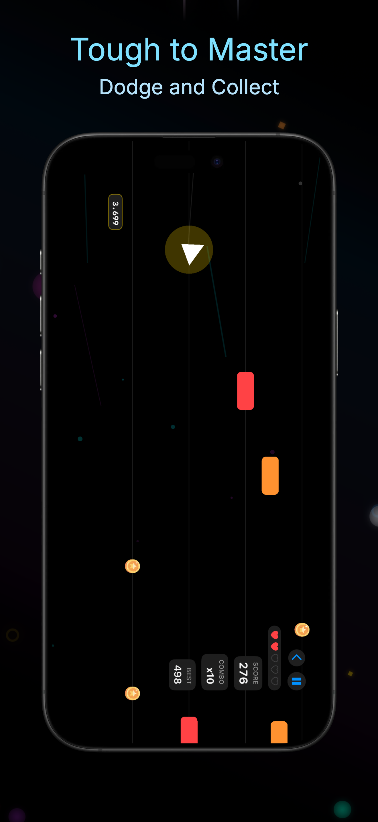 Mid run with obstacles and active magnet power-up